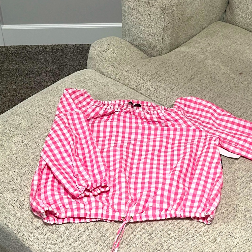 Brand new off shoulder cotton blend blouse